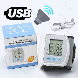 English Voice Broadcast Smart LCD Screen Wrist Blood Pressure Monitor Digital Automatic BP Tonometer Heart Rate Sphygmomanometer