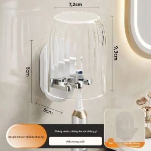 Giá Đỡ Bàn Chải Đánh Răng Gắn Tường Có Khay Thoát Nước Kèm Cốc Đựng Nước Súc Miệng Riêng Giá Để Bàn Chải Đánh Răng Bằng Nhựa Cho Phòng Tắm
