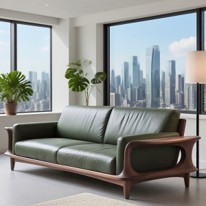 Modern Chinese Style Black Walnut Wood Sofa Straight Row Living Room Furniture Zen Spirit Hotel Villa Real Wood No Storage