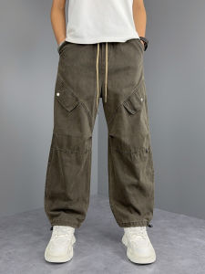 Quần Ống Đứng Rộng Rãi Phong Cách Đường Phố Mỹ Cho Nam Mùa Thu Đông Quần Dài Công Sở Phong Cách Nhật Bản Quần Dài Ống Rộng