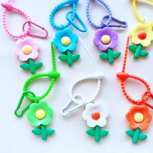 Ins Creative Bag Pendant Cute Flowers Keychain Candy Colour Ornaments Tote Bag Accessories Gift