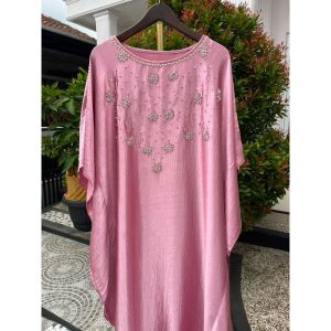 KAFTAN KANAYAA Satin Liquid Premium VARIASI PAYET MATAHARI