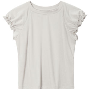 SOLWEIGE | SOLWEIGE Short Sleeve Round Neck Slim Fit T-Shirt Lenzing Cotton Shoulder Insert Design Versatile Casual Summer Top