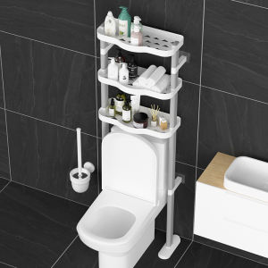 ชั้นวางของติดฝาส้วมแบบตั้งพื้น ชั้นวางของในห้องน้ำแบบติดผนัง ชั้นวางของสำหรับจัดระเบียบสิ่งของในห้องน้ำแบบเรียบง่าย