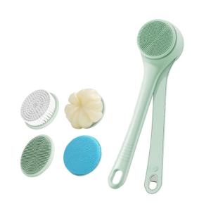 简素净 | Electric Rotating Shower Body Scrubber Cleaner Brush Double Handle Easy To Use Back Scrubbing Two Speed Exfoliator Bath Brushes