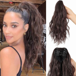 Tóc Giả Đuôi Ngựa Xoăn Ngắn Bằng Sợi Tổng Hợp Kẹp Càng Cua Chất Liệu Sợi Chịu Nhiệt Cao Dành Làm Quà Tặng Halloween Và Giáng Sinh