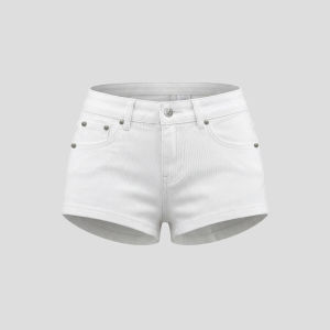 Slimming Low-Rise White Denim Shorts