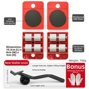 EVERTE | Furniture Moving Dolly Wheels Easy Move Heavy Objects
