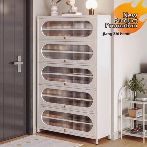 Multi-layer Entryway Steel Shoe Cabinet Dustproof