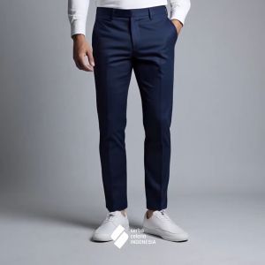 𝐒𝐂𝐈 - Navy | Celana Bahan Formal Pria Slim Fit Premium Quality