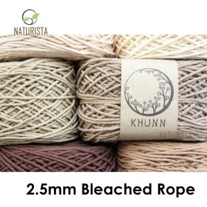 100g Bleached Cotton Rope 2.5 mm Macrame Crochet Knitting Braided Rope Brown Tone
