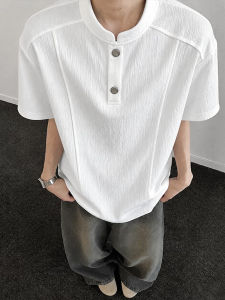 NANSSE | Ice Silk Texture Splice Design T-Shirt