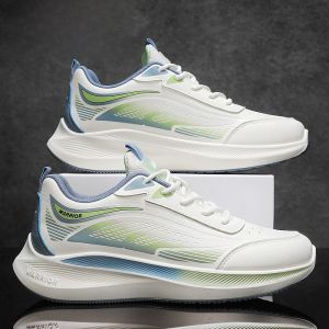 Ultra-Light Shock-Absorbing Leather Running Shoes for Men Waterproof Sports Sneakers Trendy Youth Casual Shoes Comfortable Mesh Inner