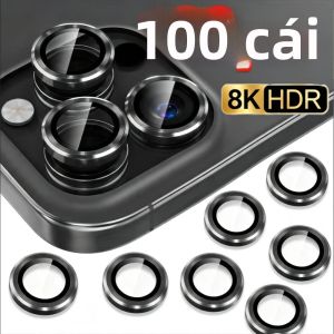 NNBILI 100 Chiếc Miếng Dán Bảo Vệ Camera Full HD Siêu Nét Màu Đen Dành Cho iPhone 18 Pro Max 17 16 15 14 13 Pro 14 15 16 Plus 18