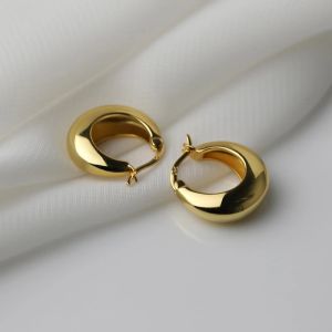 925 Sterling Silver Chunky Hoop Earrings for Women Circle Punk Ear Office Jewelry Party Birthday Gifts Dropshipping Wholesale