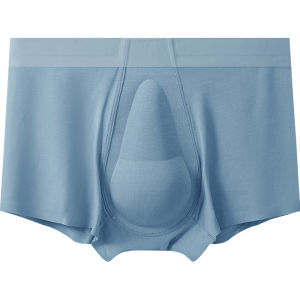 AIMO | กางเกงบ็อกเซอร์ทรงกระบอกสำหรับผู้ชาย 3D Latex Antibacterial apparent ดีไซน์โค้งโค้ง ไร้ตะเข็บ เอวกลาง ทรงเรขาคณิต กางเกงชั้นในทรงสี่เหลี่ยม