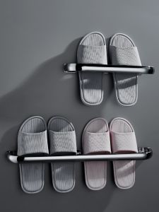 No-Drill Bathroom Slipper Rack Wall-Mounted Toilet Shoe Storage Organizer Stainless Steel Space Saver for Bathrooms And Kitchens