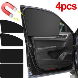 4pcs Magnetic Car Sun Shade UV Protection Car Curtain Car Window Sunshade Side Window Mesh Sun Visor Summer Protection Window Film