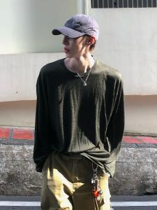 American Style Vintage Thin Long Sleeve T-Shirt Mens Early Autumn Loose Lazy High-End Lightweight Casual Top Trendy