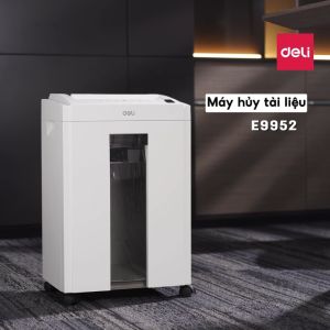 Máy Hủy Tài Liệu DELI E9952 - Công Suất Lớn Chất Lượng Cao Cấp - Hủy Giấy Thẻ và Đĩa CD Đa Năng Phục Vụ Doanh Nghiệp Văn Phòng và Nhà Trường
