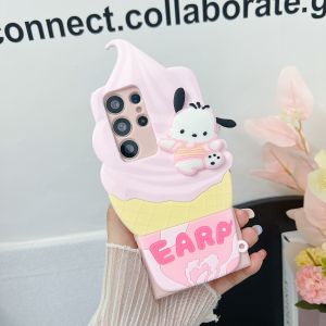 Sanrio | Ice Cream Hello Kitty Pochacco Cartoon Phone Case For Samsung Galaxy S20 S21 S22 S23 S24 S25 S26 Plus Ultra FE A53 A57 A15 A16
