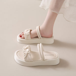 IELGY  slippers womens open toe solid color flat non-slip soft bottom soft comfortable sandals