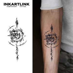 Compass temporary tattoo sticker waterproof magic tattoo lasts to 15 days fake tattoo semi permanent tattoo