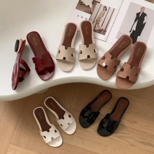Mostwear 1inch Decorative Heeled with Padded Footbed Classy Stunning Jelly Rubber Material Sandals For Women