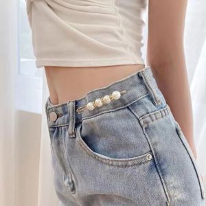 SK.1pcs Korean pearl metal brooch Tightening Waistband Pin Opening Bottom brooch Fashion multi-functional brooch High quality fine brooch