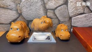 Hand-carved creative wooden hippopotamus balsam camphor wood healing budding pets wood carving stupid cute animal decorations ornaments