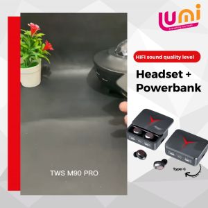 M90 PRO HEADSET BLUETOOTH WIRELESS V5.2 TWS M90 PRO + POWER BANK 2200 MAH