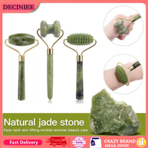 2 Pcs Facial Massage Roller Scraper Natural Jade Xiuyu Stone Face Lift Slimming Skin Care Tools for Face Neck Thin Lift