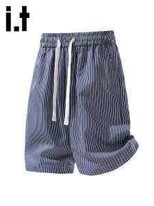 izzue | Trendy Retro Drawstring Quick-Dry Loose-Fitting Striped Shorts
