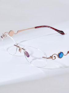 FONEX กรอบแว่นตาไททาเนียมไร้ขอบ2025ใหม่แว่นตาประดับเพชรนักออกแบบแบรนด์ที่มีชื่อเสียงหรูหราคุณภาพสูงสไตล์ญี่ปุ่นไร้กรอบแว่นสายตา6120