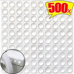 【Swan Home】500/100pcs Self-Adhesive Clear Door Stop Rubber Damper Buffer Cabinet Bumpers Silicone Furniture Dots Cushion Protective Pads ﻿