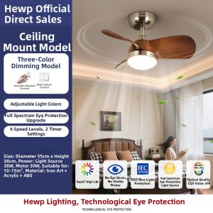 HUIPU ZHAOMING | Vintage Variable Speed Quiet Ceiling Fan Light