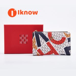 Tôi Biết chhc phụ nữ hoạt hình ví dài PVC Cổ điển chất liệu thời trang nhiều màu sắc ví cầm tay đơn giản