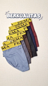 Celana Dalam Pria Segitiga FEMA CD Ban Silver – Paket 12 pcs / 6 pcs | Nyaman & Elastis