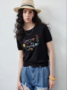 Toyouth | Áo Len Thêu Chữ Và Hoa Đa Màu