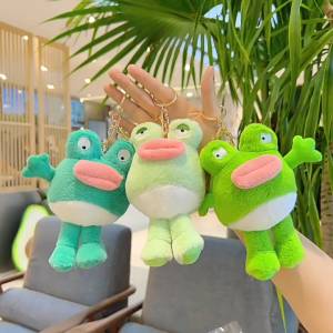 พวงกุญแจกบ ปากใหญ่ พวงกุญสำหรับตกแต่งกระเป๋า พวงกุญแจพร้อมส่ง ตุ๊กตากบ ตุ๊กตาตลก Funny Plush Big-mouthed Frog keychain gift