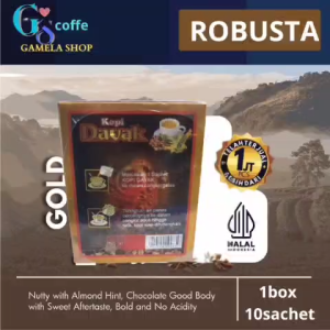 kopi instan plus gula asli kalimantan robusta cap dayak kopi hitam nikmat alami