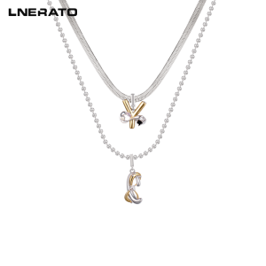 LNERATO | สร้อยคอ LNERATO Luna Era New Era Girl Series ลายมטבעสองชั้น สร้อยคอแบบชั้นในสำหรับผู้หญิง สร้อยคอแบบชั้นใน สร้อยคอแบบชุบทอง