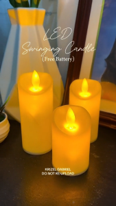 LED Swing Candle Romantic Flickering Light Flameless for Halloween All Souls Day Undas and All Saints Day Decoration Battery Operated