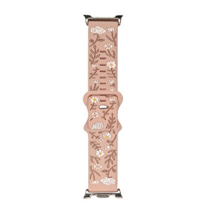 Silicone Strap for Samsung Galaxy Watch 9 8 40mm 44mm Flower Carving Band for Samsung Galaxy Watch 8 Classic 46mm Women Bracelet