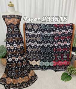 Kain Rayon Viscose Per 0.5Meter Katun Rayon Viscose Premium Motif Batik Etnik Rayon 233515 Kain Rayon Viscose Premiun