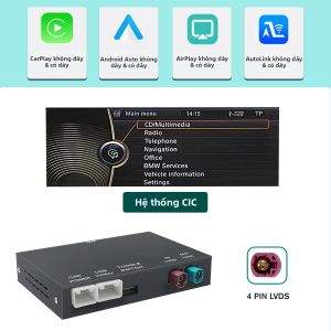 Bộ Kit CarPlay Không Dây Và Android Auto Cho Hệ Thống BMW NBT CIC X3 F25 G01 Với Tính Năng Mirror Link AirPlay Camera Lùi Phụ Kiện Đa Phương Tiện