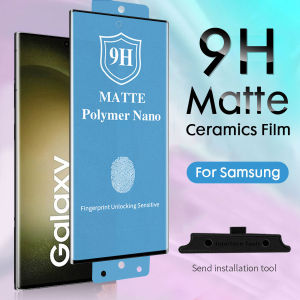 [ with Installation Tools ] Full Screen Cover Ceramic Tempered Glass for Samsung Galaxy S25 S24 Ultra S23 Plus + S22 S21 S20 S10 S9 S8 Note 20 5G 10 Lite 9 8 Matte Privacy Screen Protector Film