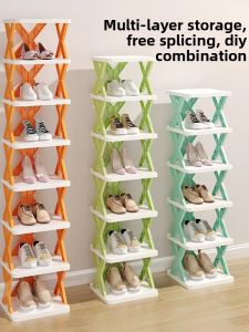 Plastic Multi-layer Shoe Rack Easy-to-Install Doorway Space Saver Home Storage Organizer Simple Design Compact Footwear Holder