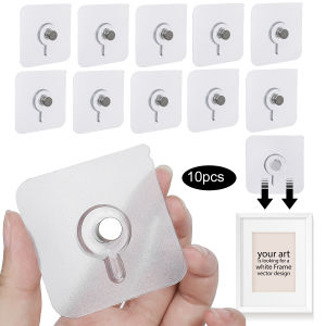 100PCS Non Drilling Wall Sticker Hook Clock Hangers Wall Nail Stickers Adhesive Picture Hanger Self-adhesive Poster Photo Clock Hook