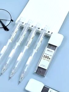 Bút chì kim bấm Deli ngòi 0.5 / 0.7 mm bút chì bấm cao cấp vỏ trong suốt kèm đầu tẩy ngòi chì dành cho học sinh văn phòng - SH102